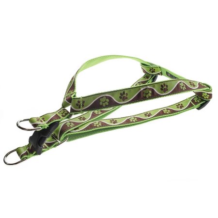 SASSY DOG WEAR Paw Waves Green Dog Harness Adjusts 8-16 in. Extra Small PAW WAVE GREEN1-H